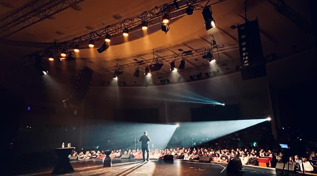 Harri Soinila on stage at Kulttuuritalo in Helsinki, Finland